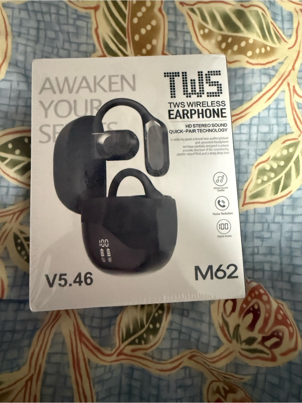 M62 TWS Wireless Earphones - Black